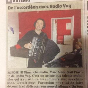 Marc Adier dans les studios de Radio Vag ... Dimanche 22 octobre 2017 